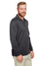 Harriton M348L/M348LT Mens Advantage Performance Moisture Wicking Long Sleeve Polo Shirt Dark Charcoal Grey Model 3q