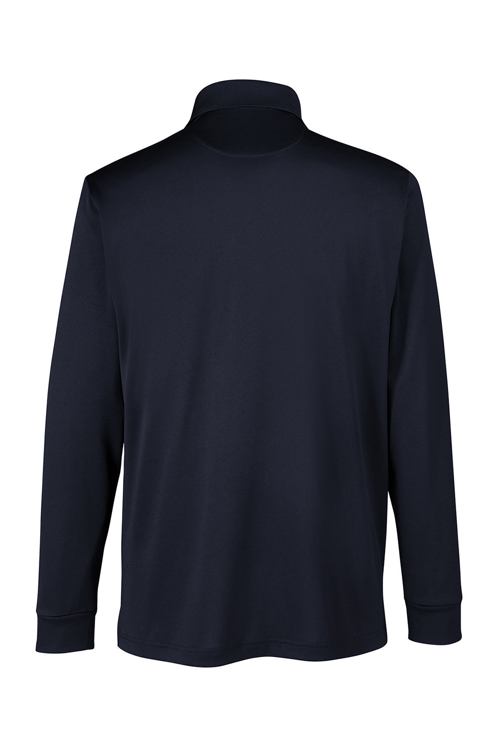 Harriton M348L/M348LT Mens Advantage Performance Moisture Wicking Long Sleeve Polo Shirt Dark Navy Blue Flat Back