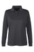 Harriton M348LW Womens Advantage Performance Moisture Wicking Long Sleeve Polo Shirt Dark Charcoal Grey Flat Front