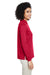 Harriton M348LW Womens Advantage Performance Moisture Wicking Long Sleeve Polo Shirt Red Model Side