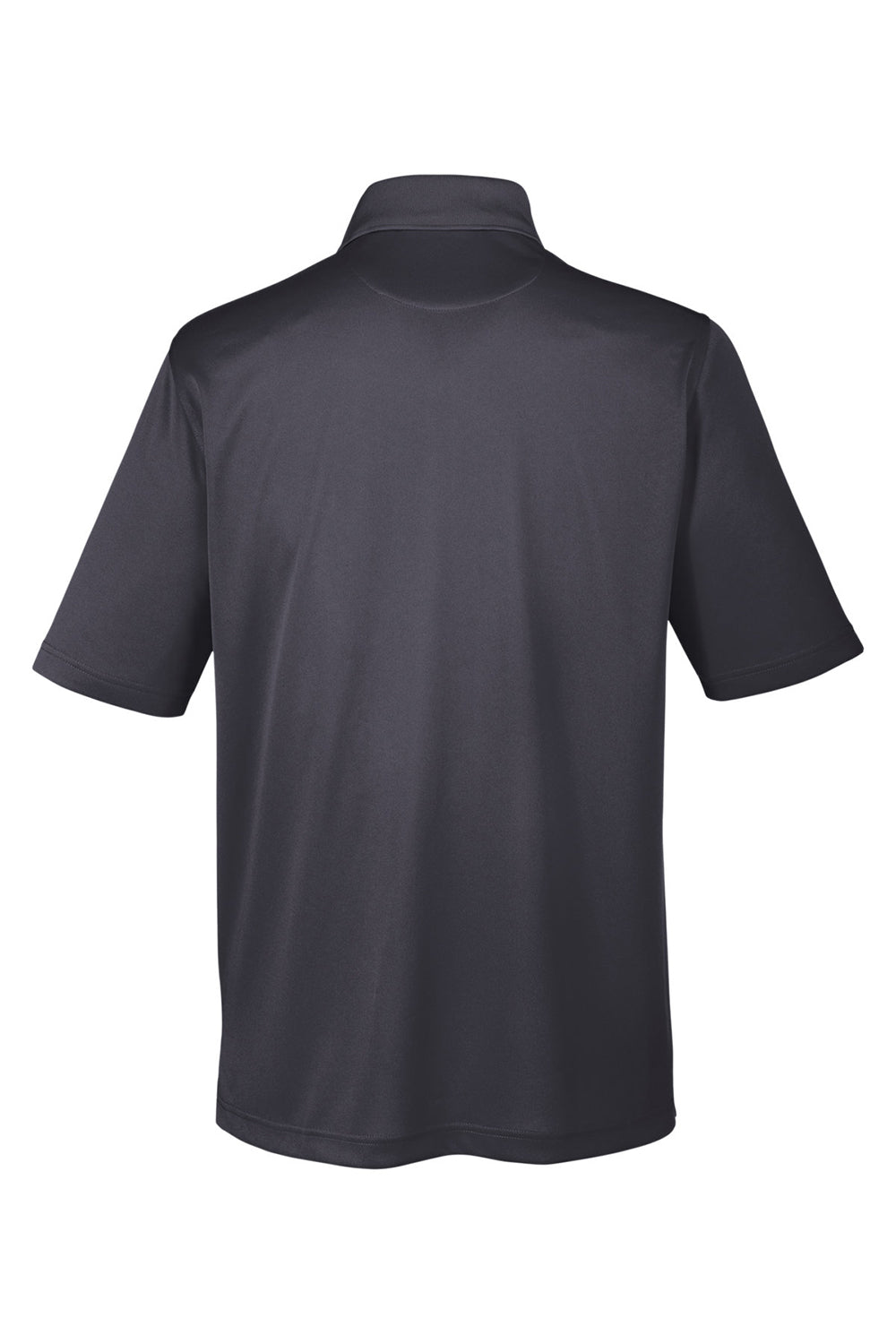 Harriton M348P Mens Advantage Performance Moisture Wicking Short Sleeve Polo Shirt w/ Pocket Dark Charcoal Grey Flat Back
