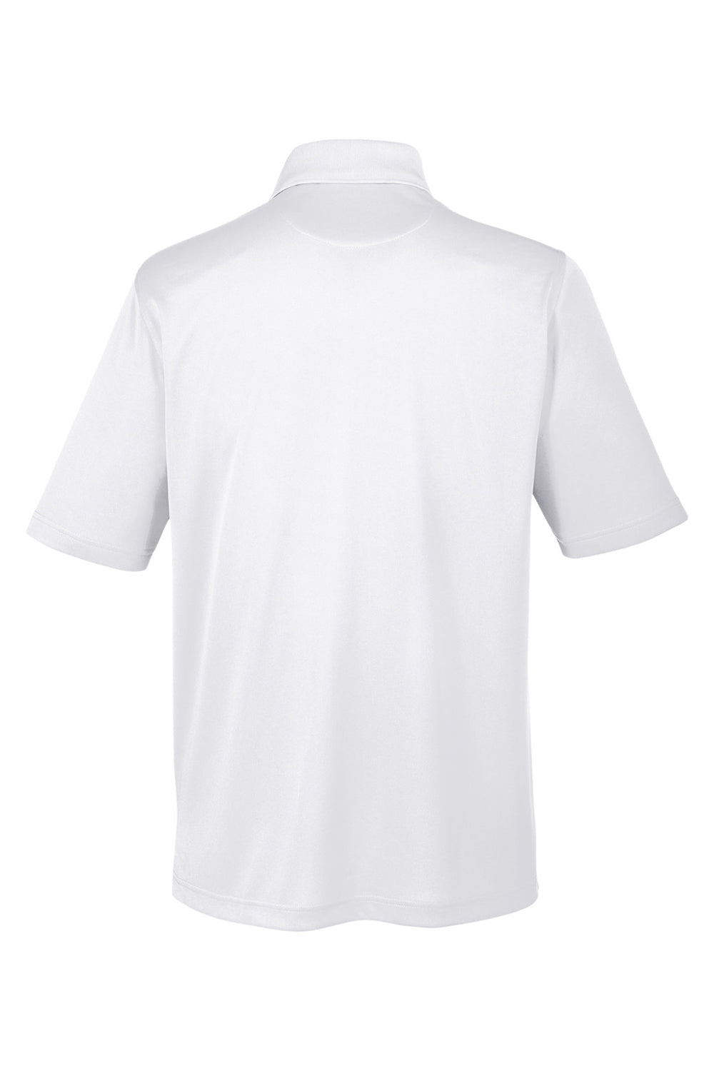 Harriton M348P Mens Advantage Performance Moisture Wicking Short Sleeve Polo Shirt w/ Pocket White Flat Back