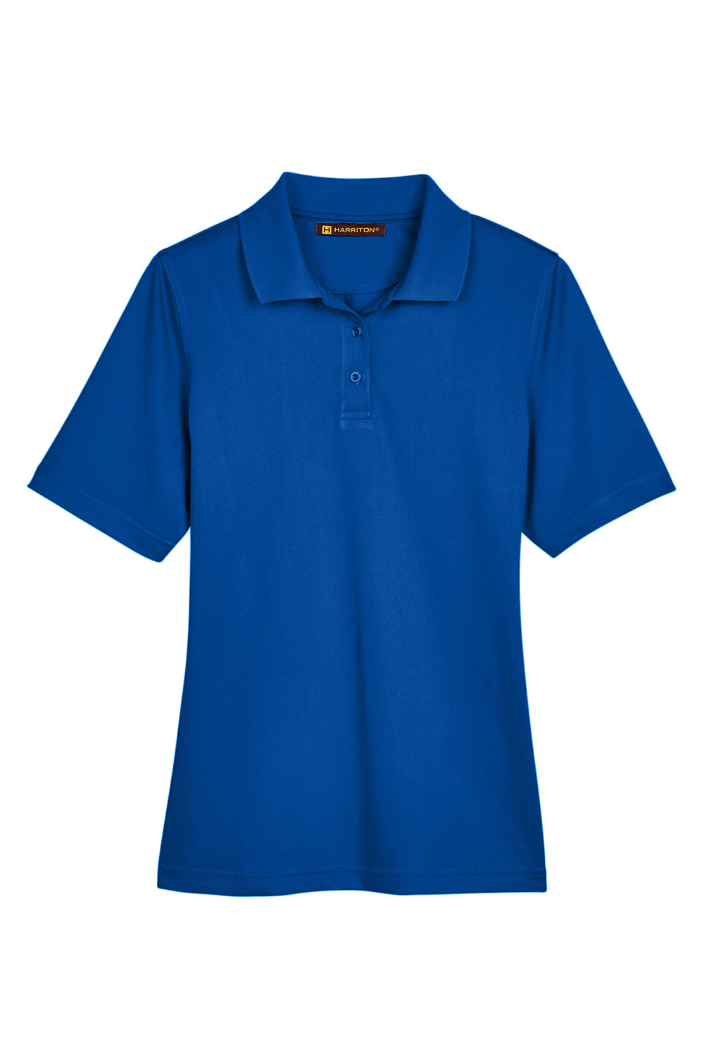 Harriton M348W Womens Advantage Performance Moisture Wicking Short Sleeve Polo Shirt True Royal Blue Flat Front