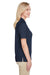 Harriton M348W Womens Advantage Performance Moisture Wicking Short Sleeve Polo Shirt Dark Navy Blue Model Side