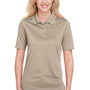 Harriton Womens Advantage Performance Moisture Wicking Short Sleeve Polo Shirt - Khaki Brown