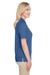 Harriton M348W Womens Advantage Performance Moisture Wicking Short Sleeve Polo Shirt Pool Blue Model Side