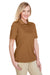 Harriton M348W Womens Advantage Performance Moisture Wicking Short Sleeve Polo Shirt Duck Brown Model 3q