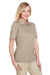 Harriton M348W Womens Advantage Performance Moisture Wicking Short Sleeve Polo Shirt Khaki Brown Model 3q
