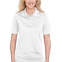Harriton Womens Advantage Performance Moisture Wicking Short Sleeve Polo Shirt - White