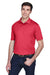 Harriton M354 Mens Moisture Wicking Short Sleeve Polo Shirt Red Model 3q