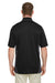 Harriton M386/M386T Mens Flash Performance Moisture Wicking Colorblock Short Sleeve Polo Shirt Black/Dark Charcoal Grey Model Back