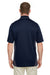 Harriton M386/M386T Mens Flash Performance Moisture Wicking Colorblock Short Sleeve Polo Shirt Dark Navy Blue/Dark Charcoal Grey Model Back