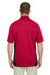 Harriton M386/M386T Mens Flash Performance Moisture Wicking Colorblock Short Sleeve Polo Shirt Red/Black Model Back