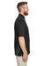 Harriton M386/M386T Mens Flash Performance Moisture Wicking Colorblock Short Sleeve Polo Shirt Black/Dark Charcoal Grey Model Side