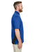 Harriton M386/M386T Mens Flash Performance Moisture Wicking Colorblock Short Sleeve Polo Shirt True Royal Blue/Black Model Side
