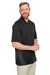 Harriton M386/M386T Mens Flash Performance Moisture Wicking Colorblock Short Sleeve Polo Shirt Black/Dark Charcoal Grey Model 3q
