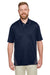 Harriton M386/M386T Mens Flash Performance Moisture Wicking Colorblock Short Sleeve Polo Shirt Dark Navy Blue/Dark Charcoal Grey Model Front