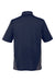 Harriton M386/M386T Mens Flash Performance Moisture Wicking Colorblock Short Sleeve Polo Shirt Dark Navy Blue/Dark Charcoal Grey Flat Back