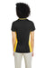 Harriton M386W Womens Flash Performance Moisture Wicking Colorblock Short Sleeve Polo Shirt Black/Sunray Yellow Model Back