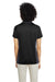 Harriton M386W Womens Flash Performance Moisture Wicking Colorblock Short Sleeve Polo Shirt Black/Dark Charcoal Grey Model Back