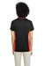 Harriton M386W Womens Flash Performance Moisture Wicking Colorblock Short Sleeve Polo Shirt Black/Team Orange Model Back