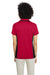 Harriton M386W Womens Flash Performance Moisture Wicking Colorblock Short Sleeve Polo Shirt Red/Black Model Back
