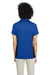 Harriton M386W Womens Flash Performance Moisture Wicking Colorblock Short Sleeve Polo Shirt True Royal Blue/Black Model Back