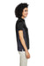 Harriton M386W Womens Flash Performance Moisture Wicking Colorblock Short Sleeve Polo Shirt Dark Navy Blue/Dark Charcoal Grey Model Side