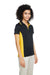 Harriton M386W Womens Flash Performance Moisture Wicking Colorblock Short Sleeve Polo Shirt Black/Sunray Yellow Model 3q