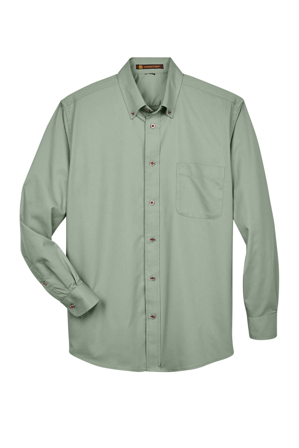Harriton M500 Men's Easy Blend Long-Sleeve Twill Shirt with Stain-Release - Dill - 3XL Harriton M500 Men's Easy Blend Long-Sleeve Twill Shirt with Stain-Release - Dill - 3XL