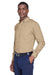 Harriton M500/M500T Mens Wrinkle Resistant Long Sleeve Button Down Shirt w/ Pocket Stone Model 3q