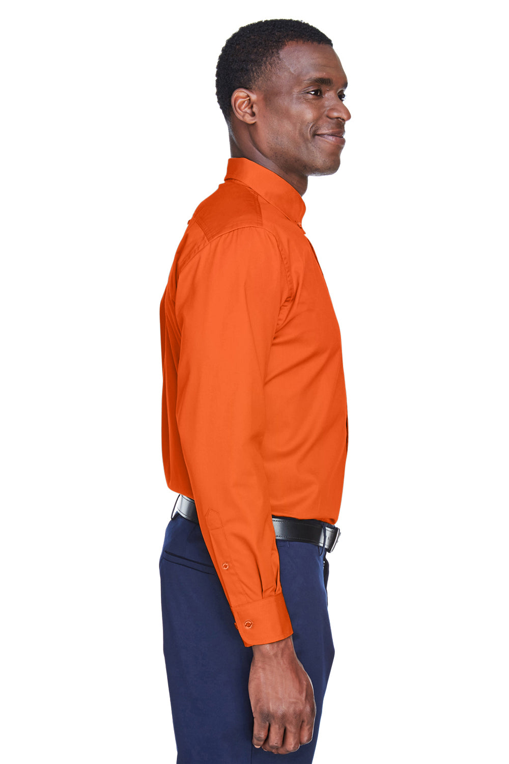 Harriton M500 Men's Easy Blend Long-Sleeve Twill Shirt with Stain-Release - Team Orange, M Harriton M500 Men's Easy Blend Long-Sleeve Twill Shirt with Stain-Release - Team Orange, M