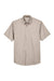 Harriton M500S Mens Wrinkle Resistant Short Sleeve Button Down Shirt w/ Pocket Stone Flat Front