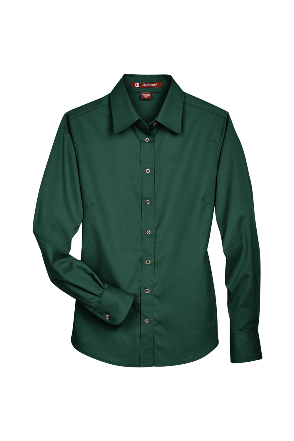 Harriton M500W Ladies' Easy Blend Long-Sleeve Twill Shirt with Stain-Release - Hunter, L Harriton M500W Ladies' Easy Blend Long-Sleeve Twill Shirt with Stain-Release - Hunter, L