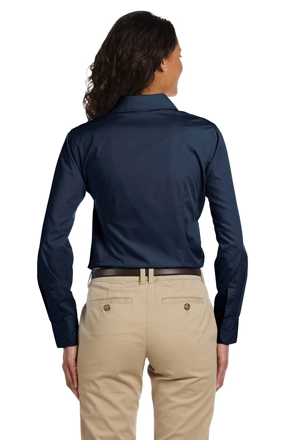 Harriton M510W Ladies' 3.1 oz. Essential Poplin - Navy, S Harriton M510W Ladies' 3.1 oz. Essential Poplin - Navy, S