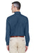 Harriton M550/M550T Mens Denim Long Sleeve Button Down Shirt w/ Pocket Dark Denim Model Back