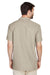 Harriton M560 Mens Barbados Wrinkle Resistant Short Sleeve Button Down Camp Shirt w/ Pocket Khaki Model Back