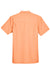 Harriton M560 Mens Barbados Wrinkle Resistant Short Sleeve Button Down Camp Shirt w/ Pocket Nectarine Orange Flat Back