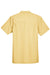Harriton M560 Mens Barbados Wrinkle Resistant Short Sleeve Button Down Camp Shirt w/ Pocket Pineapple Yellow Flat Back