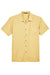 Harriton M560 Mens Barbados Wrinkle Resistant Short Sleeve Button Down Camp Shirt w/ Pocket Pineapple Yellow Flat Front