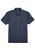 Harriton M560 Mens Barbados Wrinkle Resistant Short Sleeve Button Down Camp Shirt w/ Pocket Navy Blue Flat Front