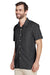 Harriton M560 Mens Barbados Wrinkle Resistant Short Sleeve Button Down Camp Shirt w/ Pocket Black Model 3q