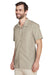 Harriton M560 Mens Barbados Wrinkle Resistant Short Sleeve Button Down Camp Shirt w/ Pocket Khaki Model 3q
