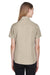 Harriton M560W Womens Barbados Wrinkle Resistant Short Sleeve Button Down Camp Shirt Khaki Brown Model Back