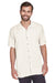Harriton M570 Mens Bahama Wrinkle Resistant Short Sleeve Button Down Camp Shirt w/ Pocket Cream Model Front