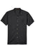 Harriton M570 Mens Bahama Wrinkle Resistant Short Sleeve Button Down Camp Shirt w/ Pocket Black Flat Front