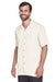 Harriton M570 Mens Bahama Wrinkle Resistant Short Sleeve Button Down Camp Shirt w/ Pocket Cream Model 3q