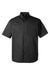 Harriton M585 Mens Advantage Wrinkle Resistant Short Sleeve Button Down Shirt w/ Double Pockets Black Flat Front