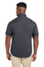 Harriton M585 Mens Advantage Wrinkle Resistant Short Sleeve Button Down Shirt w/ Double Pockets Dark Charcoal Grey Model Back