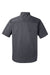 Harriton M585 Mens Advantage Wrinkle Resistant Short Sleeve Button Down Shirt w/ Double Pockets Dark Charcoal Grey Flat Back